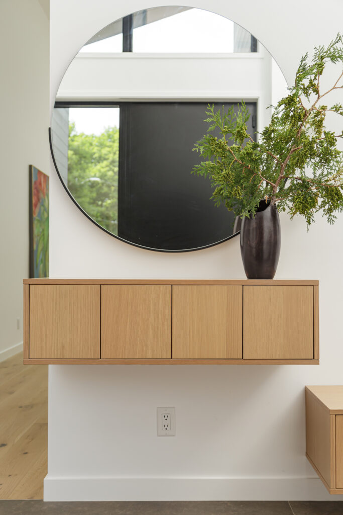 We Love Floating Entryway Cabinets for Smart Storage